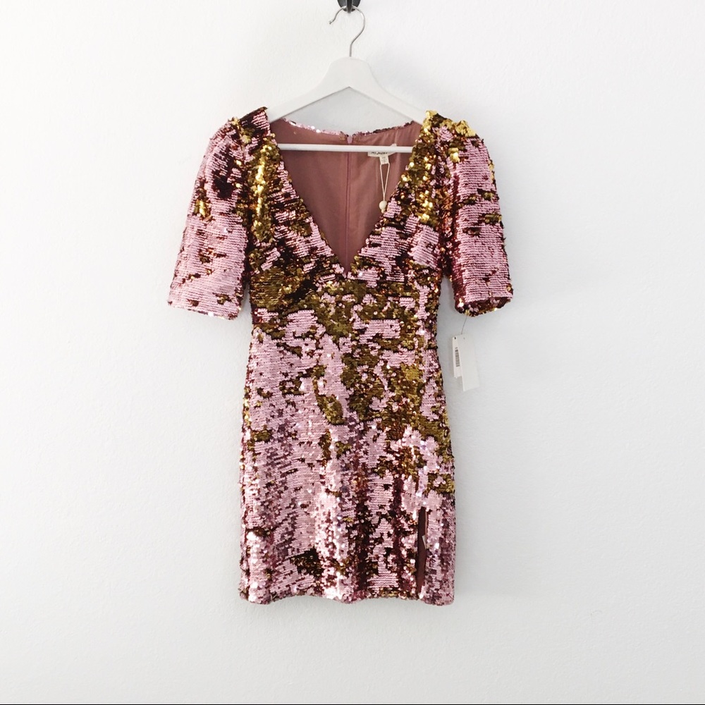 For Love & Lemons Sparklers Sequin Mini Dress NWT